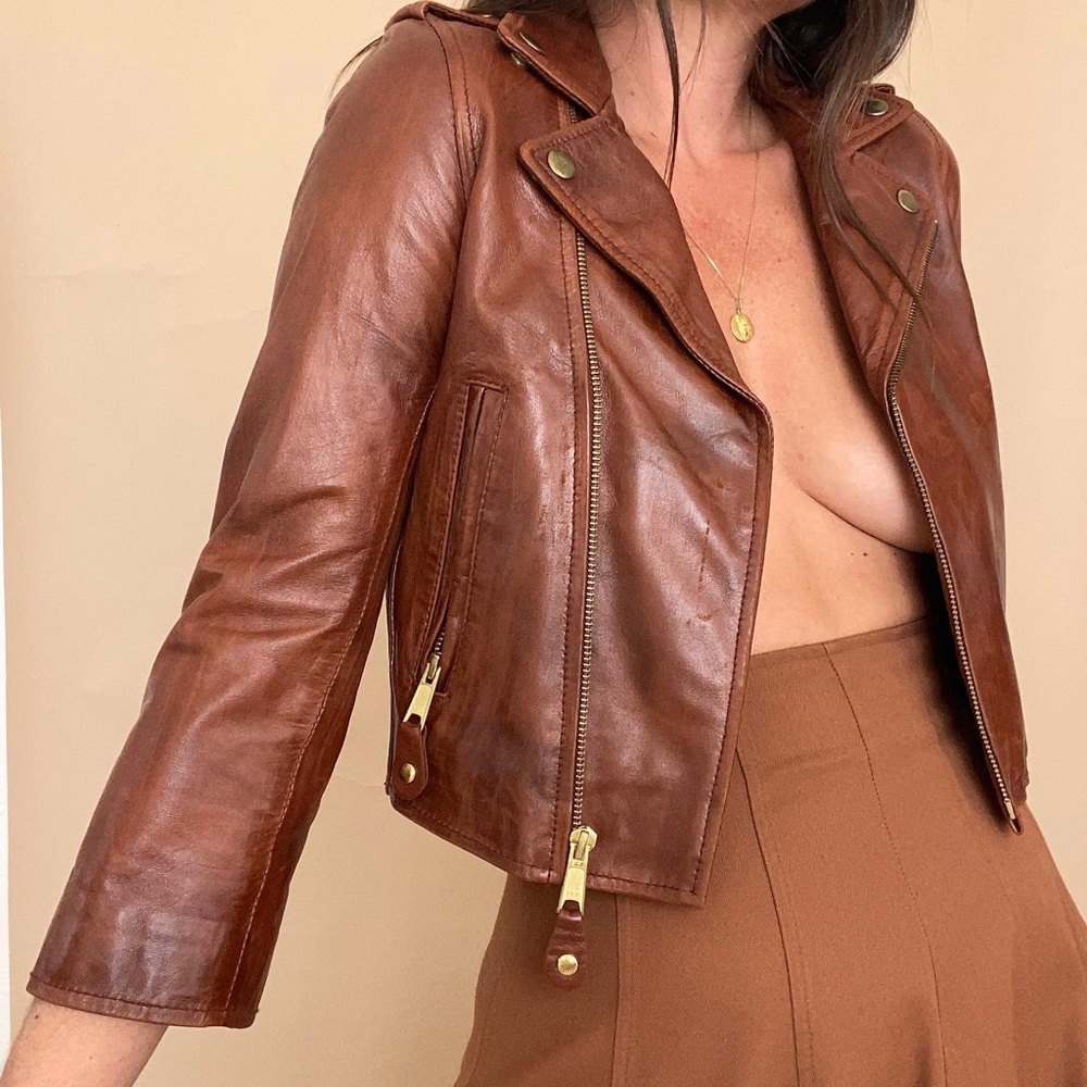 the sway crop leather Moto jacket • xs - Picture 10 of 16